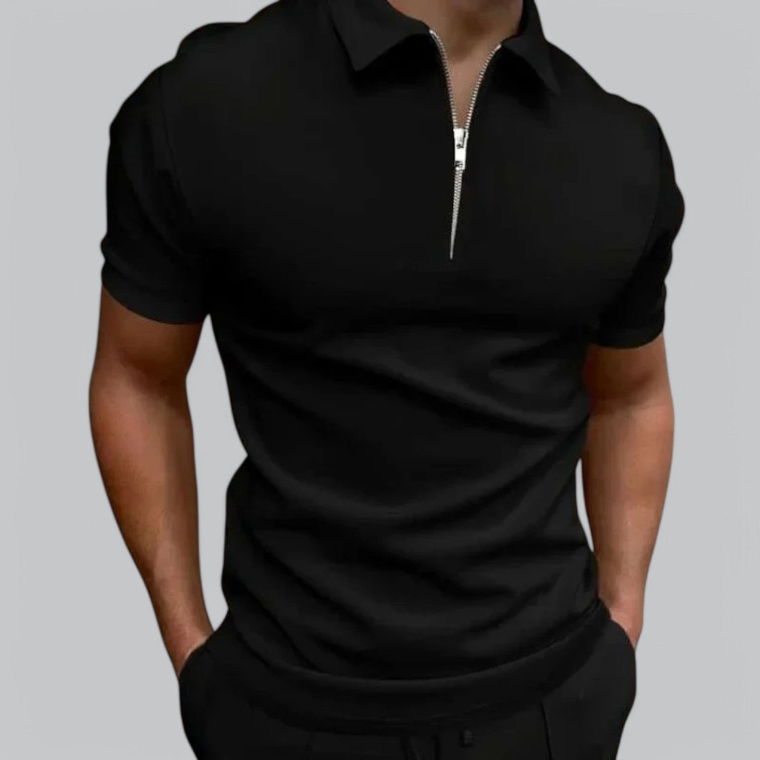 Coledro | Men's Premium Zipper Shirt Short Sleeve