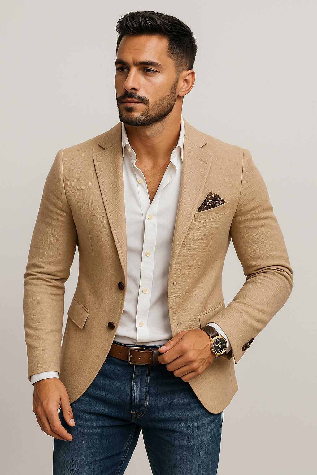 Men's Fashion Notch Lapel Two Buttons Casual Blazer
