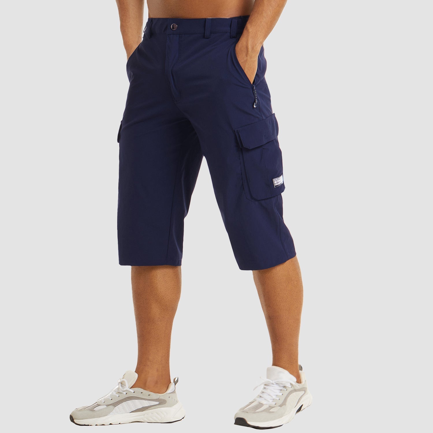 Quick-Dry Cargo Shorts with Side Flip Pockets for Men