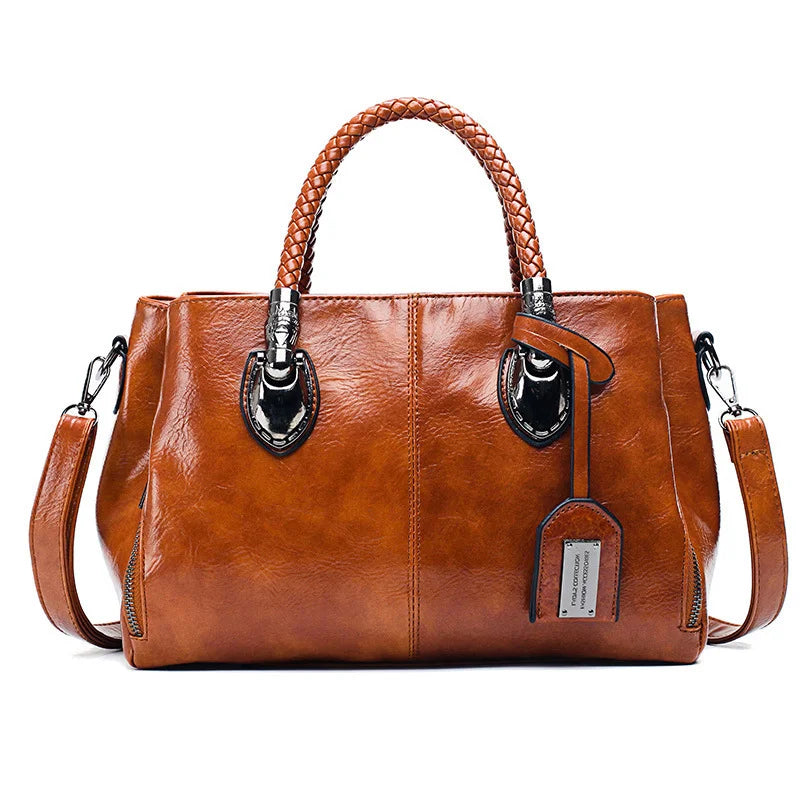 Coledro | Elegant Leather Handbag with Braided Handle