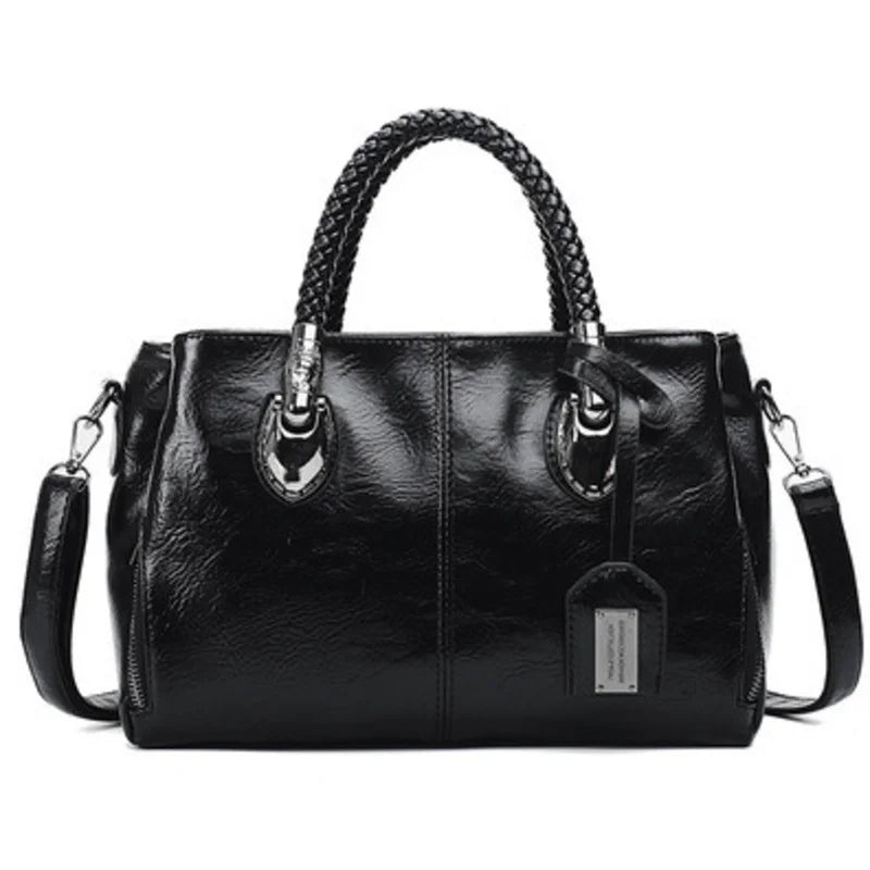 Coledro | Elegant Leather Handbag with Braided Handle