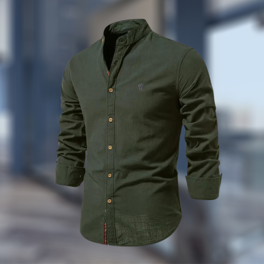 Trendy long-sleeved polo shirt for men