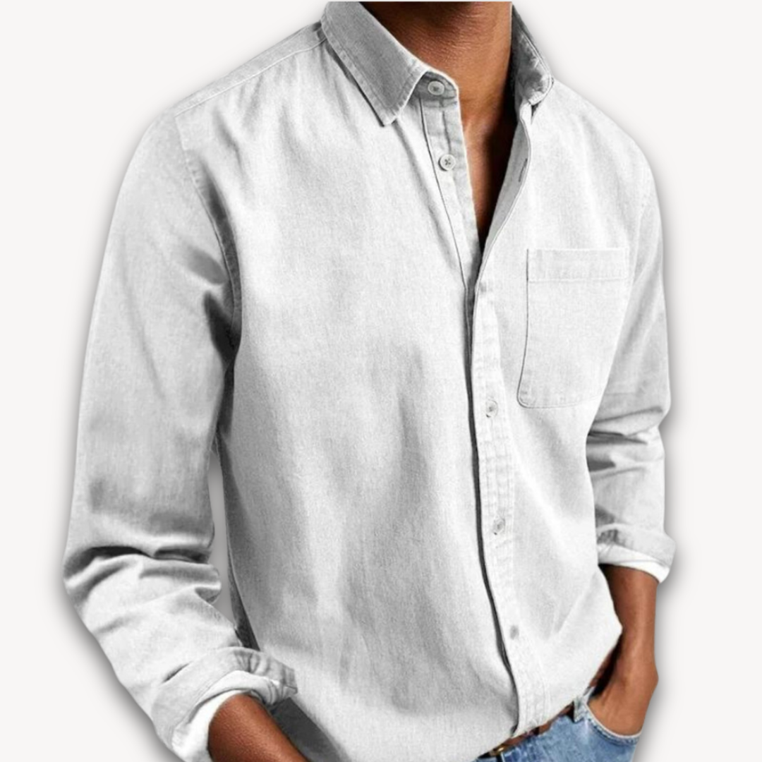 Coledro | Men's Cotton Button-Up Shirt - Casual Long Sleeve
