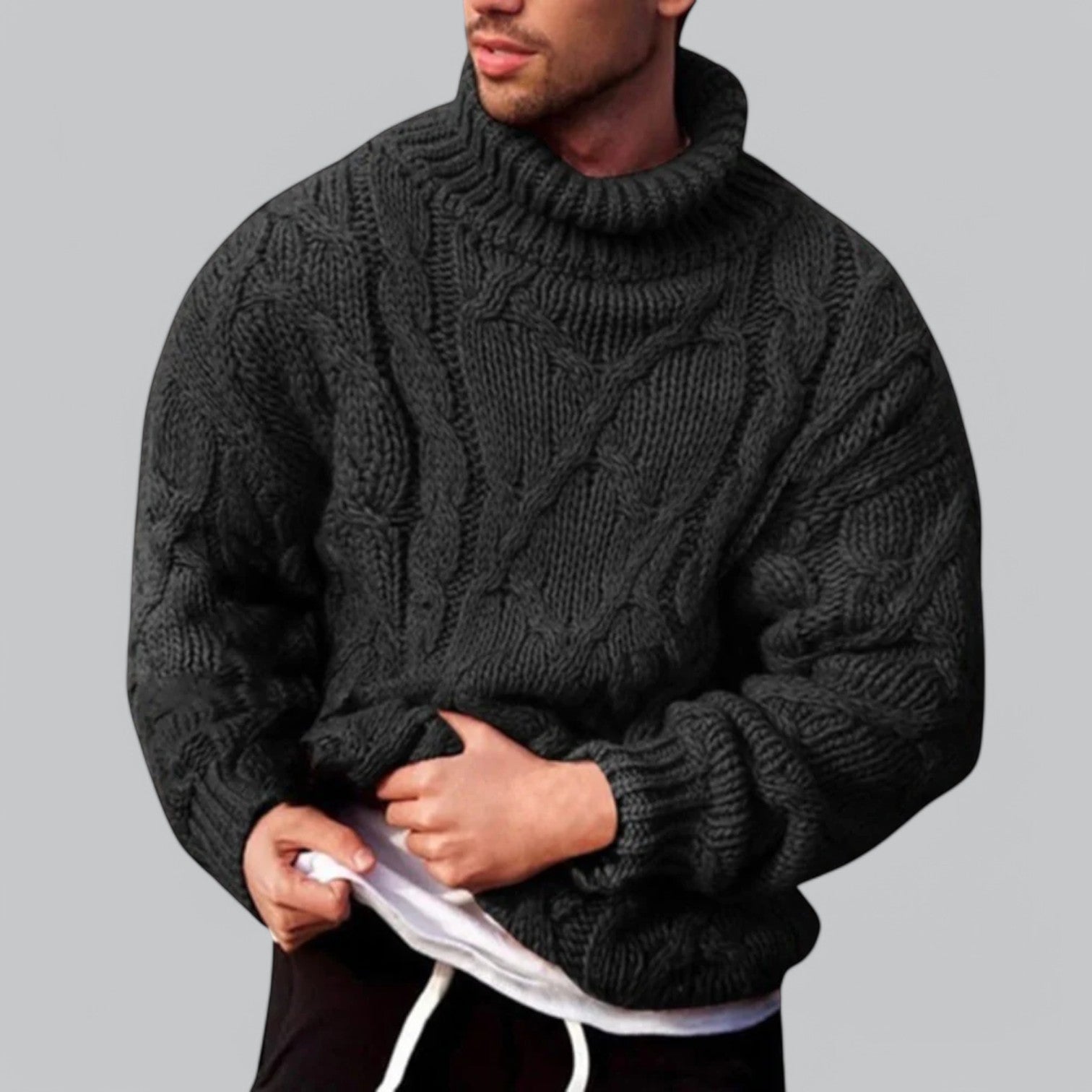 Vivanti | Men's Premium Knitted Turtleneck Long Sleeve Sweater