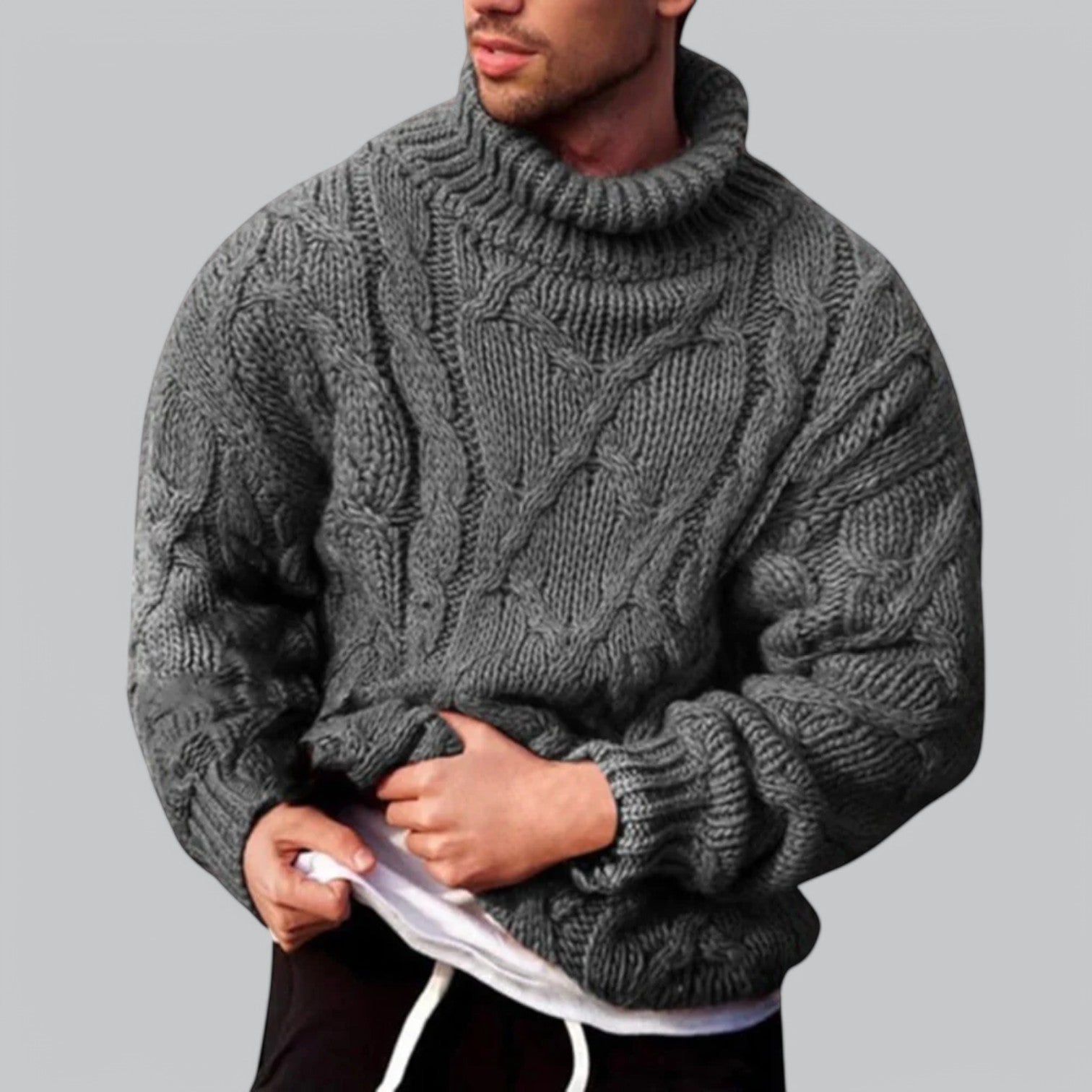 Vivanti | Men's Premium Knitted Turtleneck Long Sleeve Sweater