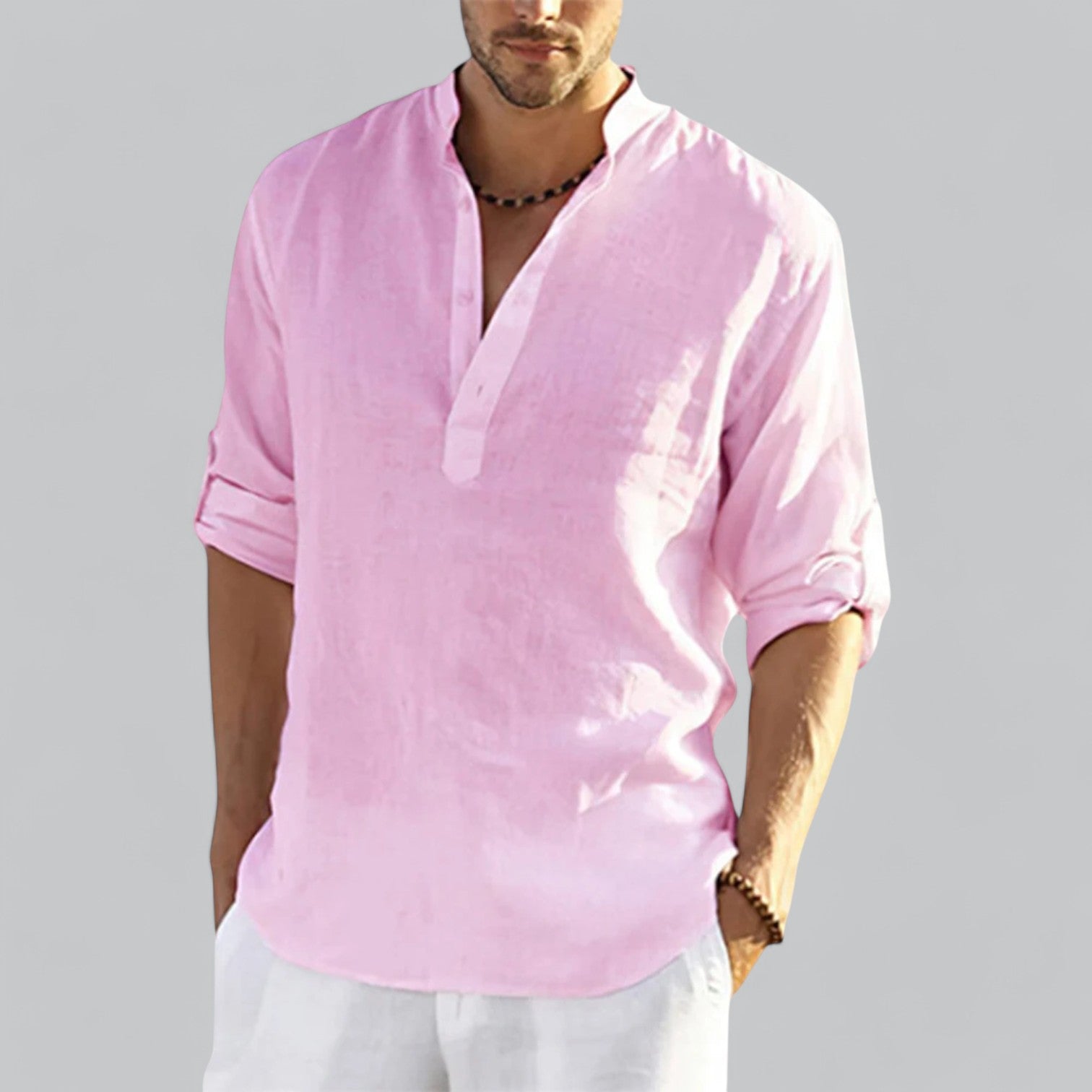 Vivanti | Men's Pure Linen Shirt Long Sleeve