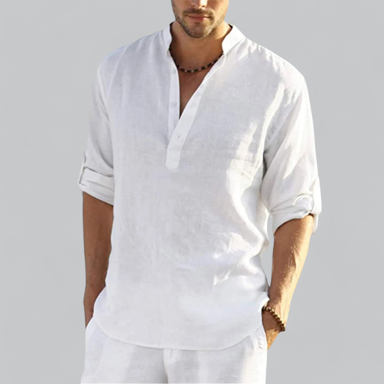 Vivanti | Men's Pure Linen Shirt Long Sleeve