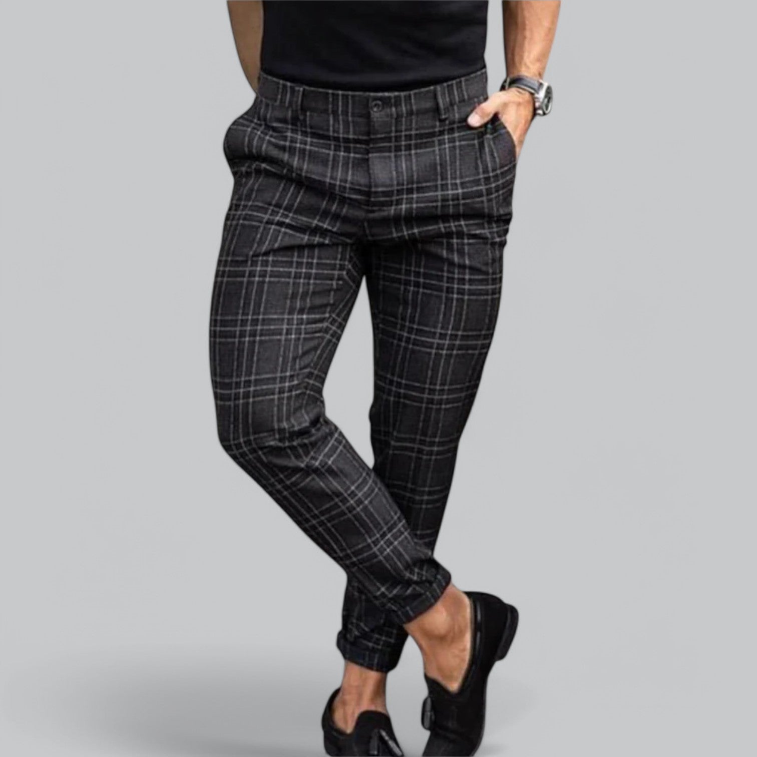 Coledro | Men's Stretchy Checkered Chino Pants