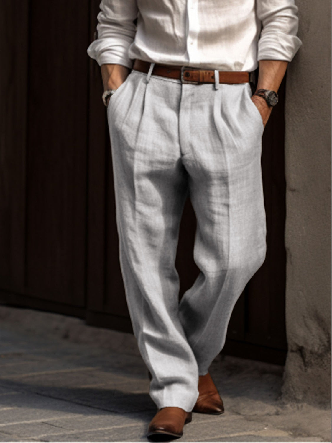 Comfortable Relaxed Fit Linen Trousers for Men
