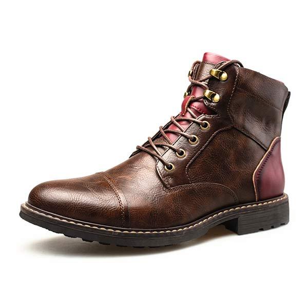MEN'S PATCHWORK ANKLE BOOTS