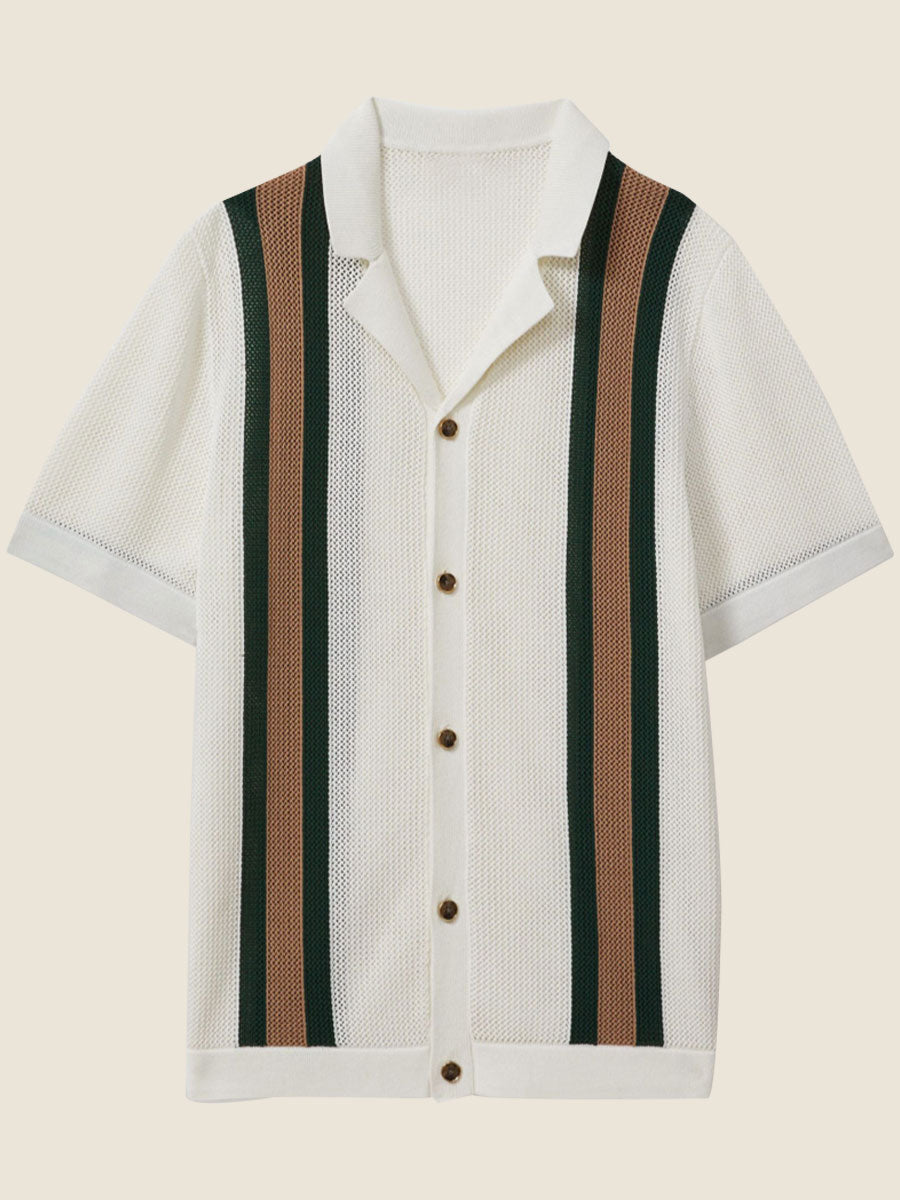Retro Knit Short Sleeve Polo Shirt