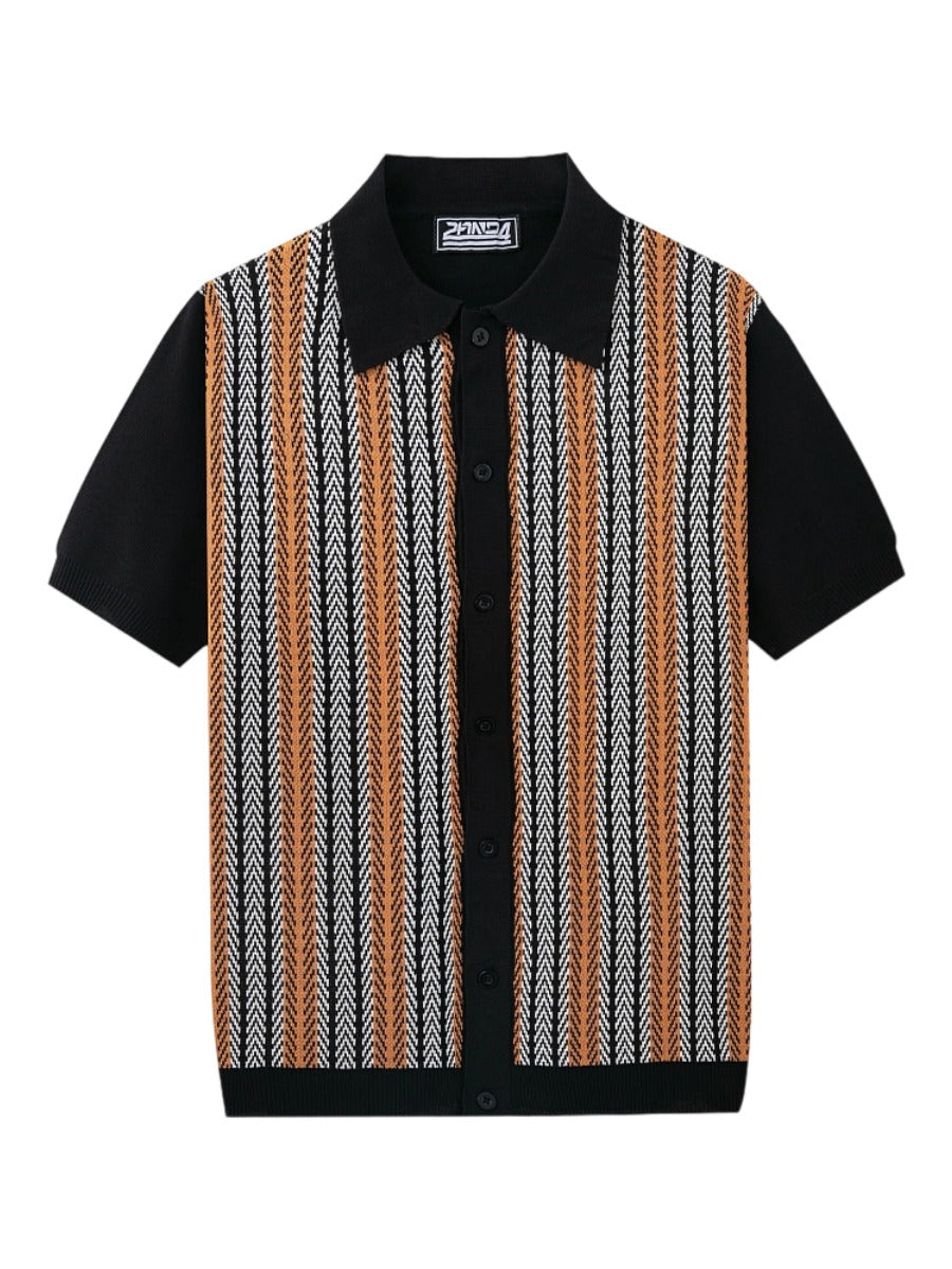 Open Knit Cuban Collar Shirt
