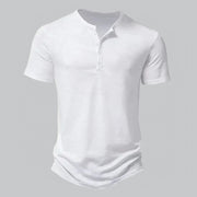 Coledro | Men's Henley Collar T-Shirt Short Sleeve Shirt
