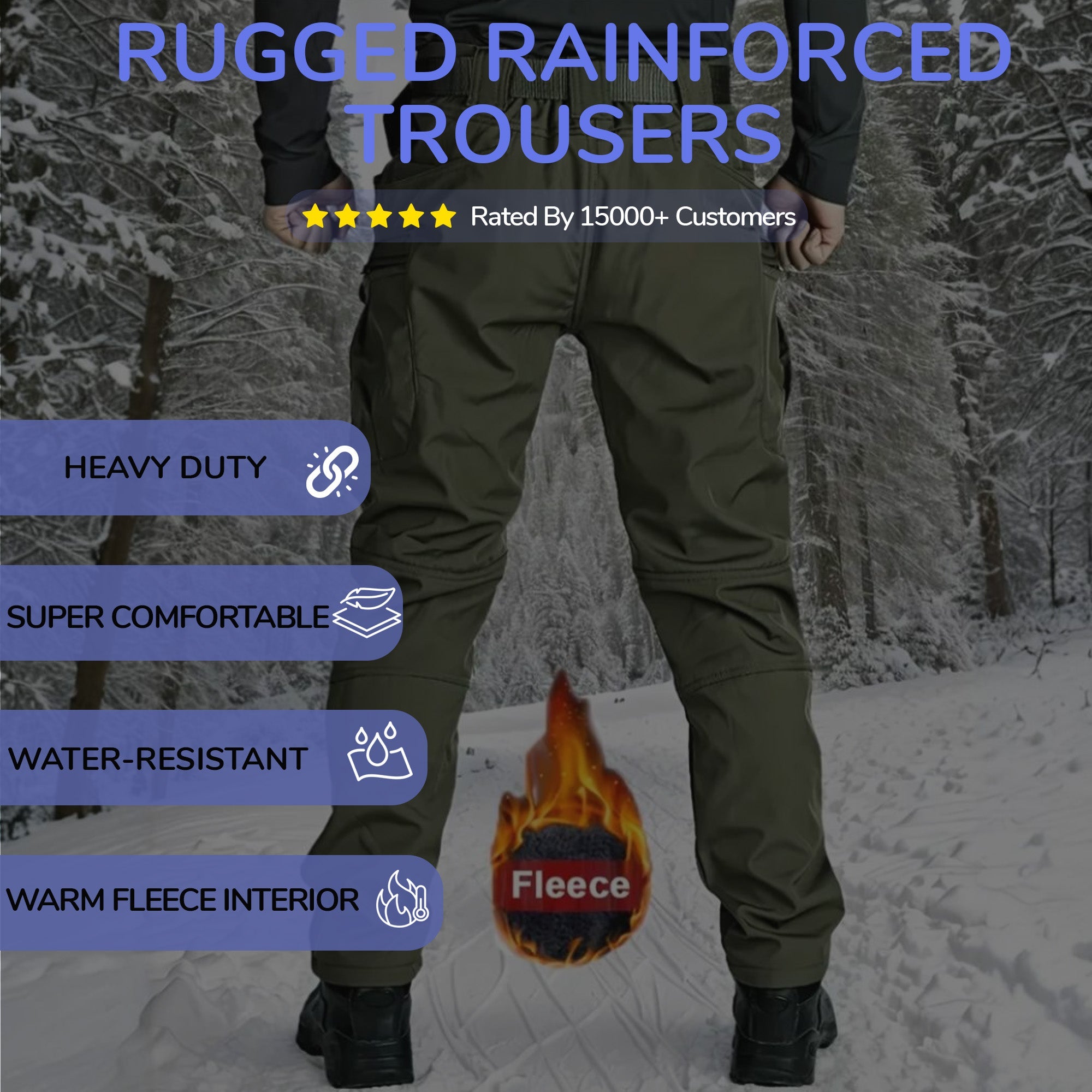 Waterproof Tactical Fleeced Lined Trousers